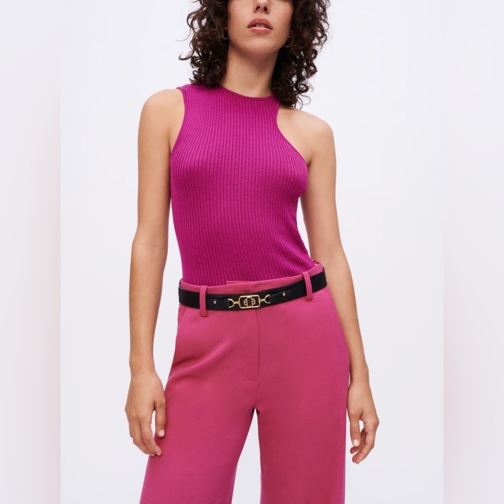 Maje Asymmetrical knitted tank top